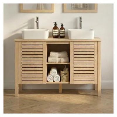Immagine prodotto di Mobile doppio lavabo 120cm rovere e rubinetto TALIX