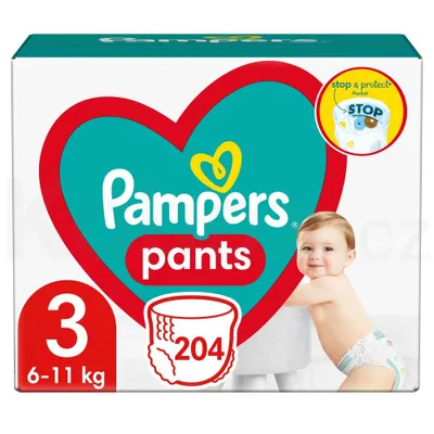 Obrázek produktu pro Pampers Pants vel. 3 6 kg - 11 kg plenkové kalhotky 204 ks