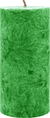 Produktbild von Stumpenkerze aus Stearin, 100% pflanzlicher Wachs, 64/135 mm, Grün, KERZENFARM HAHN, Brenndauer ca. 41h