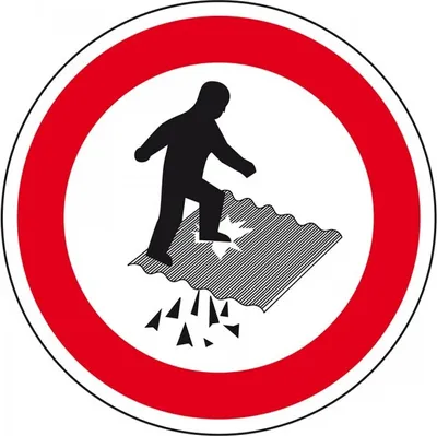 Produktbild von Dreifke® Aufkleber (Folie) "Betreten verboten, Durchsturzgefahr", Ø10cm, Foli...