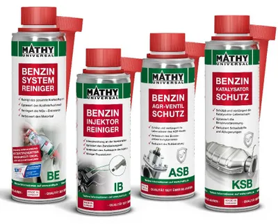 Produktbild von MATHY Benzin-Komplett-Kur - Benzin Additiv Set für Brennraum, Injektoren, AGR & Katalysator