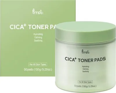 Productafbeelding van PRRETI Cica+ Peptide gezichtsreiningspads, 50 stuks.