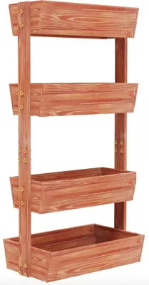 Image de Tabouret pour jardinières - 4 niveaux - Tabouret de jardin - Support pour fleurs - Réglable en hauteur - Bois - 4 pots