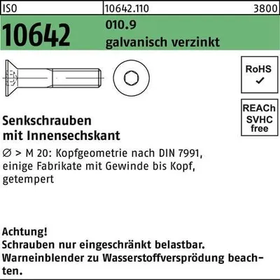 Produktbild von Reyher  Senkschrauben ISO 10642 010.9 M 3x6 vz A2F 106421100030006 (500 Stück)