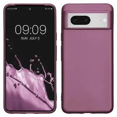 Produktbild von kwmobile Handyhülle für Google Pixel 8 Hülle - Silikon Case metallisch schimmernd - Schutzhülle Cover - Metallic Lavendel