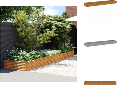 Zdjęcie produktu dla vidaXL Podwyższona grządka 482x100x36 cm stal corten - Donice i doniczki