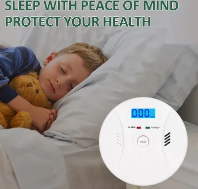 Image de détecteur de CO et de fumée 2 en 1 Détecteur de monoxyde de carbone Détecteur de fumée Détecteur de CO combiné Détecteur de CO incendie Détecteur de CO pour la maison et la cuisine Écran LED Détecteur de monoxyde de carbone et de fumée