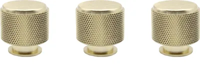 Produktbild von Natural Goods Berlin Möbelgriff TROMMEL, Möbelknopf, Schrankgriff, Knauf für Schublade und Tür, Gold, 3 Stück