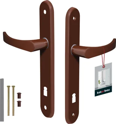 Produktbild von KOTARBAU® Türgriff 90 mm Links Rechts Buntbartschloss Braun Türgarnitur Türbeschlag Türdrücker Türklinke Drückergarnitur Zimmertür Langschild Alu