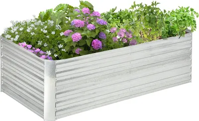 Immagine prodotto di Letto rialzato in acciaio, letto per piante con struttura a freddo letto da giardino fioriera innestabile, fioriera 180x90x60cm per giardino balcone terrazzo, letto per fiori, piante, frutta