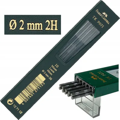 Produktbild von Faber-Castell 127112, 2H, Schwarz, 2 mm, 130 mm, Faber-Castell TK 9400, TK 9500, TK 4600, Box