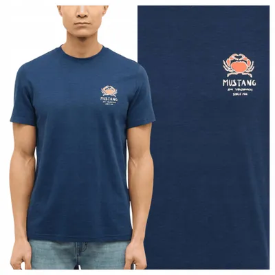 Produktbild von Mustang | Austin Herren-Freizeit-T-Shirt aus Baumwolle, marineblau, Größe S