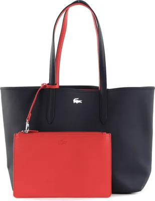 Image de LACOSTE sac à épaule sac shopper Anna Shopping Bag Peacoat Salsa bleu rouge