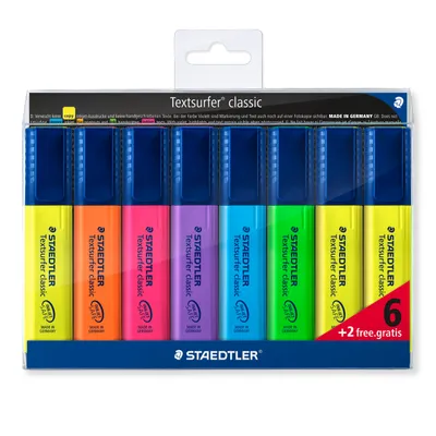Image de Surligneurs "Textsurfer classic 364", set, 6+2, 1-5 mm, STAEDTLER, 364 A WP8