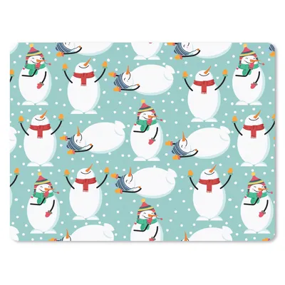 Produktbild von MuchoWow® Mauspad Mousepad Schneemann - Cartoon - Winter - Weihnachten - Muster 23x19 cm - Mousepads - Maus Mat - Pad - Mausunterlage - Schreibtischunterlage - Mauspad