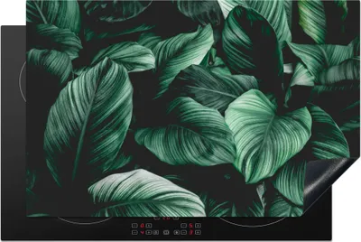 Produktbild von KitchenYeah© Herdabdeckplatte Dschungel - Blätter - Tropisch - Pflanzen - Natur , 81x52cm, Küche Deko, Glaskeramikkochfeld Herdabdeckung, Abdeckplatte fùr Kochfeld