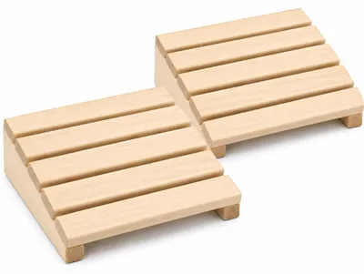 Produktbild von HAF 2x Sauna Kopfstütze Klassiker Espe | Aus 100% natürlichem Espenholz | Feststehende Konstruktion ohne Metallteile | Stabile Holz Kopfauflage, KI-generiertes Bild