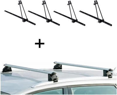 Produktbild von 4xFahrradträger ORION + Relingträger CRV107A kompatibel mit Ford Mondeo Kombi 5 Türer ab 2014