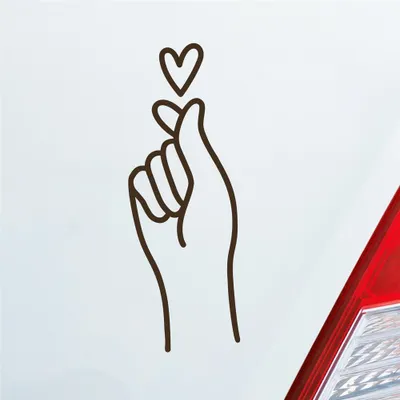 Produktbild von HUURAA! Auto Aufkleber K-POP Finger Heart Fingerherz Fun Sticker Heckscheibenaufkleber Autoaufkleber mit Musik Motiv 7x19cm