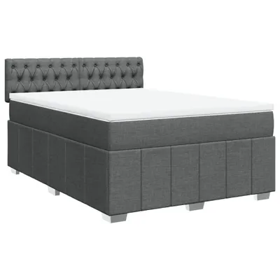 Produktbild von vidaXL Boxspringbett mit Matratze Dunkelgrau 160x200 cm Stoff