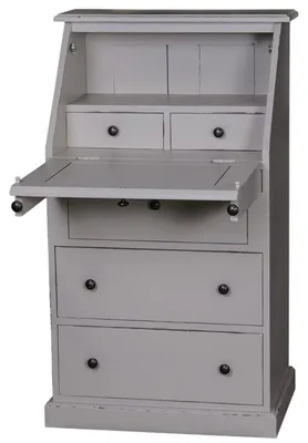 Image de Casa Padrino Secrétaire de style rustique avec 5 tiroirs 65 x 45 x H. 110 cm - Meubles de style rustique