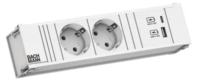 Productafbeelding van Stekkerdoos met 2xCEE7/3 en 1xUSB A/C, 22W