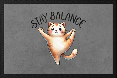Produktbild von Stay Balance Fußmatte Geschenkidee für Katzenliebhaber und Yogafans