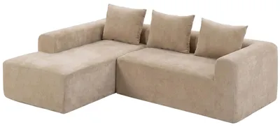 Produktbild von HOMCOM Ecksofa mit Chaiselongue, 242 cm, rahmenloses Cloud-Sofa in L-Form Beige