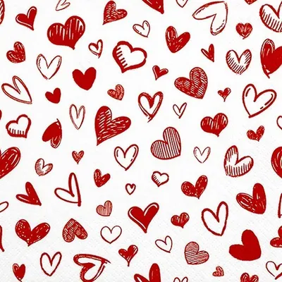 Produktbild von Servietten 33x33 cm - Hearts allover