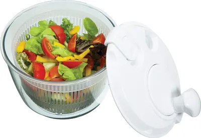 Produktbild von KitchenCraft Mini Salatschleuder, kleine Mehrzweck-Salatschleuder, 19cm (7.5")