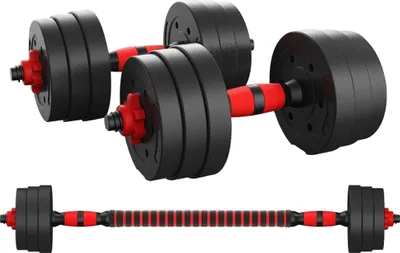 Produktbild von 2 in 1 Hantelset 20kg Hantel Kurzhantel Langhantel Mit 16 Hantelscheiben