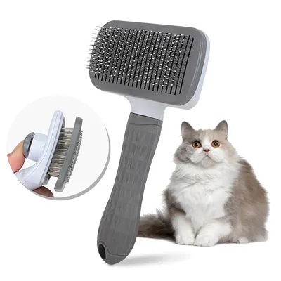 Produktbild von Fellbürste Tierpflege Bürste,Selbstreinigend Fellbürste Bürste,Haustierbürste,Pflegebürste,Fellbürste Hundebürste Katzenbürste,für Kurzhaar & Langhaar