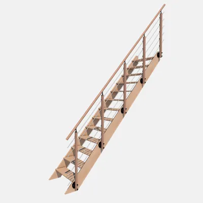 Produktbild von NOVESTA - Raumspartreppe gerade aus Holz mit Geländer