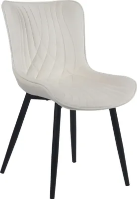 Produktbild von DELUKE® Stuhl KELCE Samt - 80,5x50x62cm, creme, Metall Gestell | Stühle Esszimmerstühle Stuhl Esszimmer Esstisch Stühle Küchenstuhl
