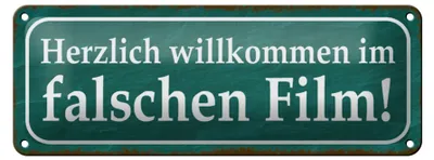 Produktbild von Blechschild Spruch 27x10cm herzlich willkommen im Film Dekoration