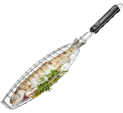 Productafbeelding van GEFU Visgrill voor de barbecue, roestvrij staal/kunststof, 49,5 x 12 x 1,5 cm