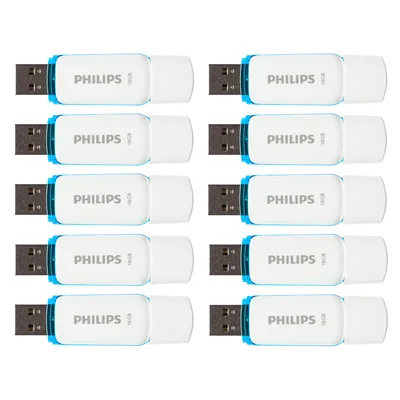 Productafbeelding van Philips USB-stick 16 GB USB 2.0 Snow Edition Ocean Blue 10 stuks
