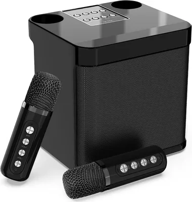 Zdjęcie produktu dla Mumuwind Zestaw Do Karaoke 2 Mikrofony Głośnik Bluetooth Czarny
