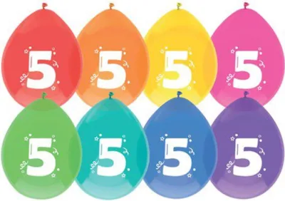 Zdjęcie produktu dla Balony Massamarkt 5 lat opakowanie z 8 sztukami