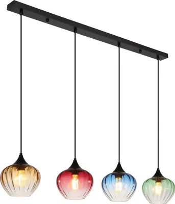 Produktbild von Globo Lighting Hängeleuchte Metall schwarz matt, 4x E27