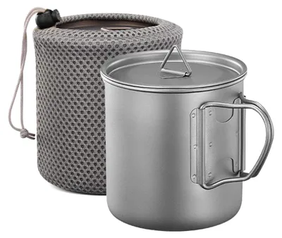 Image de Cafetière en titane de 600 ml pour le camping