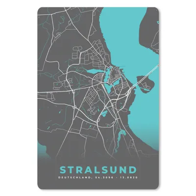 Produktbild von MuchoWow® Mauspad Mousepad Stadtplan - Deutschland - Blau - Stralsund- Karte 18x27 cm - Mousepads - Maus Mat - Pad - Mausunterlage