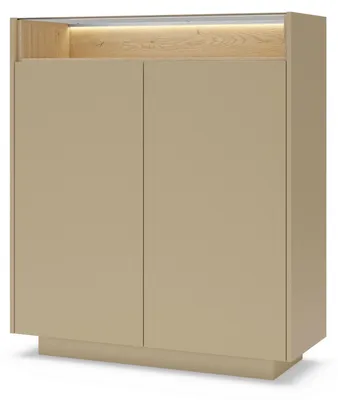 Productafbeelding van Furniture24 Hoge commode Hiro - Hoge kast 103x119x39,5 cm, push-to-open systeem - Kakao/Cremona eikenhout