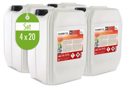 Produktbild von 4x 20 L FLAMBIOL® Bioethanol 100% Hochrein