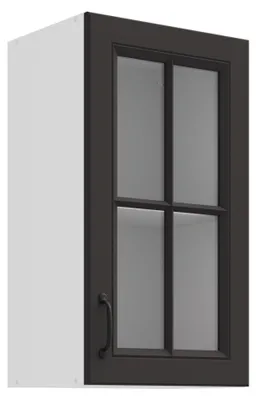 Produktbild von Glashängeschrank 40 cm Stilo Grau Küchenzeile Küchenblock Landhaus Einbauküche