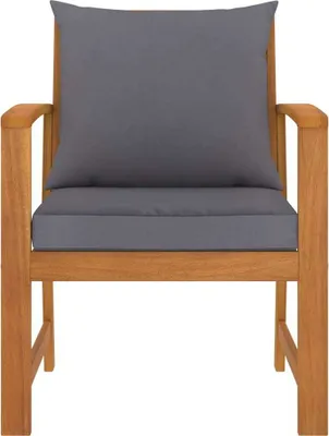 Image de vidaXL Chaises de jardin 2 pcs. avec coussin gris foncé acacia massif
