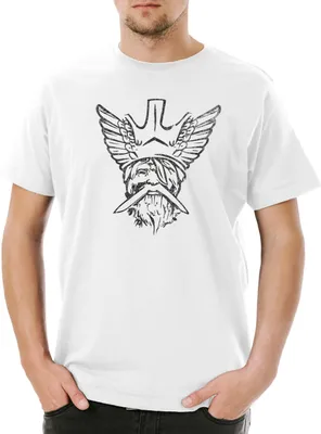 Produktbild von Urban Backwoods Odhin V, Herren T-Shirt, Farbe: Weiß, Größe: 5XL