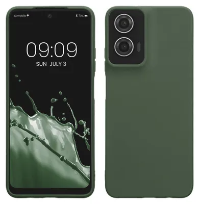Produktbild von kwmobile Handyhülle für Motorola Moto G35 5G Hülle - TPU Case - Kabelloses Laden - Schutzhülle Cover in Dunkelgrün
