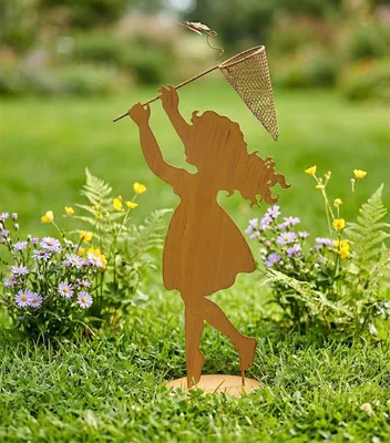 Produktbild von Dekofigur "Sommertraum" aus Metall mit Echt Rost Finish, 51 cm hoch, Outdoor Gartendeko, Rostdeko