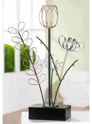 Productafbeelding van Gilde decoratieobject, flora, bloemmotief, metaal, meerkleurig, verpakkingseenheid 1, lengte 13 cm, breedte 30 cm, hoogte 48 cm. Hoogte: 48,00 cm, Breedte: 30,00 cm, Diepte: 13,00 cm. Artikelnummer: 69685